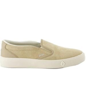 Dior Leather Slip On Trainers - Natural