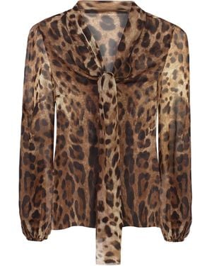 Dolce & Gabbana Camicia leopardata - Marrone