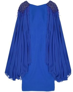 Ivan Montesi Beaded Shoulders Dress - Blue