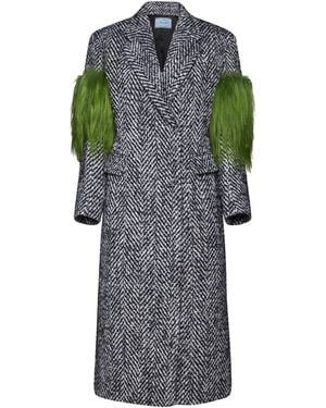 Prada Herringbone Wool Jacket - Grey
