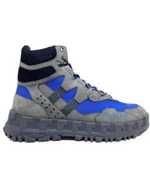 Versace Suede Hiking Boots - Blue