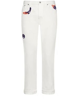 Dior Kennyscharf Patches Jeans - White