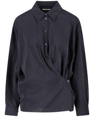 Lemaire Twisted Silk Shirt - Blue