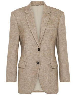 Brunello Cucinelli Monili-Embellished Blazer - Natural