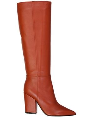 Sergio Rossi Lamb Leather High Heel Boots - Brown