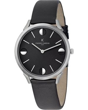Pierre Cardin Pigalle Half Moon Watch Cpi.2010 Leather - Black