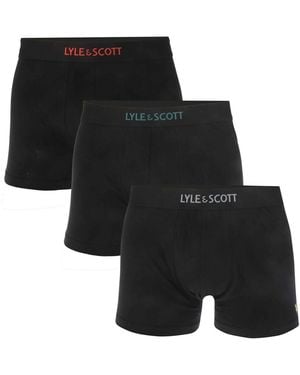 Lyle & Scott Boxershorts Katoenmix (Set Van 3) - Zwart