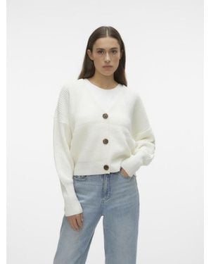 Vero Moda Vmlea Ls V-Neck Cuff Cardigan Noos - Wit