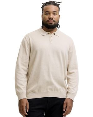 Jack & Jones Poloshirt Plus Size Gebreid - Naturel
