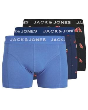 Jack & Jones Boxershorts Trunks Jacthor Fruitprint 3-Pack Kers/Watermeloen - Blauw