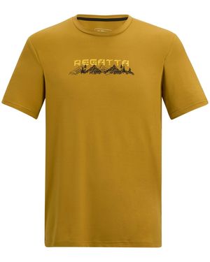Regatta Fingal Sunset Stretch T-Shirt (Wood) - Yellow