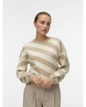 Vero Moda Vmlara Ls O-Neck Pullover Ga Boo Re - Naturel