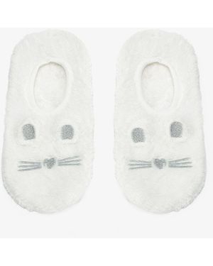 Penti Broken Cute Cat Geborduurde Huisslofsokken - Wit