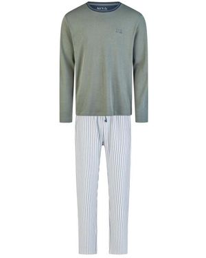 Phil & Co. Berlin Winter Pyjama Set Lang Interlock Groen - Grijs