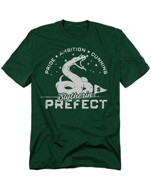 Harry Potter T-Shirt Voor Volwassenen Slytherin Prefect (Jagersgroen)