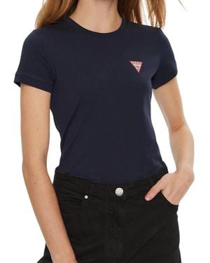 Guess Borst Logo Slim T-Shirt - Zwart