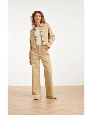Smashed Lemon High-Waisted Wide Leg Jeans - Naturel