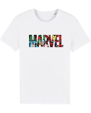 Marvel Uniseks T-Shirt Met Volwassen Karakter /Rood/Groen) - Wit