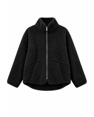 MixRay Sweatshirt Met Halve Rits En Structuur - Zwart