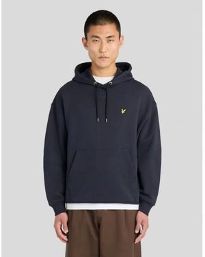 Lyle & Scott Lyle And Scott Ml2628V Dark Loose Fit Hooded Sweater - Blauw