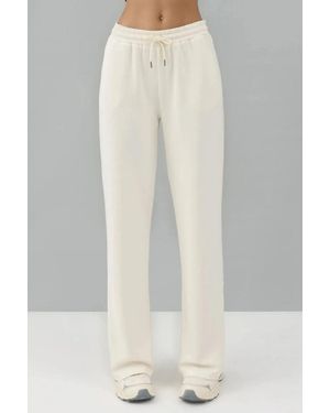 Hiccup Soft Modal Touch Wide Leg Joggers - White