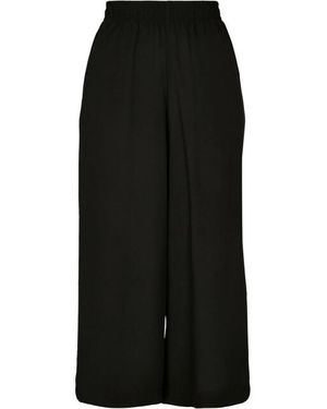 Urban Classics Culottes Wijde Pijpen Viscose - Zwart