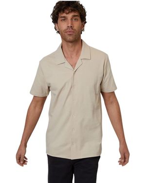 Threadbare Kaylian Herenoverhemd Met Korte Mouwen, Reguliere Pasvorm - Wit