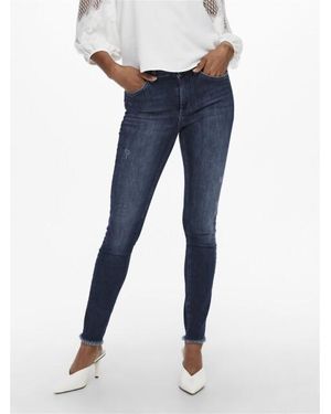 ONLY Onlblush Mid Sk Ank Raw Rea811 Noos - Blauw