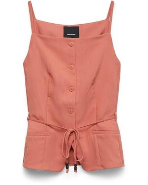 Vero Moda Vmlieve Sl Belted Waistcoat - Roze