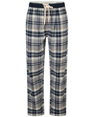 Phil & Co. Berlin Pyjamabroek Lang Flanel Geruit Grijs