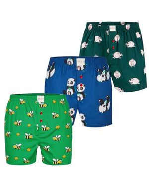 Phil & Co. Berlin Wijde Boxershorts Met Print 3-Pack - Groen