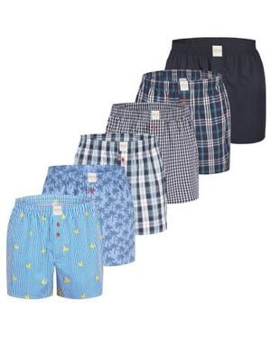 Phil & Co. Berlin Wijde Boxershorts 6-Pack Multipack D515 - Blauw