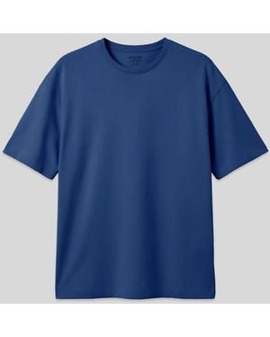 TOMMY LIFE Oversized Cotton Crew Neck T-Shirt - Blue