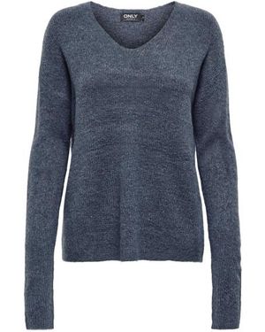 ONLY Onlcamilla V-Neck/S Pullover Knt 15204588 Vintage - Blauw