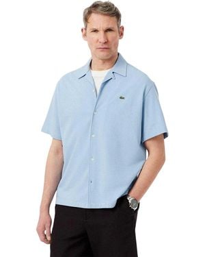 Lacoste Herenoverhemd Met Revere-Kraag - Blauw