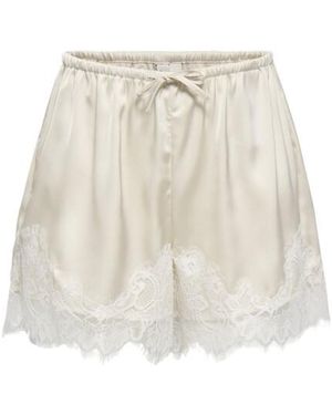 ONLY Onlmenus Lace Satin Shorts Wvn Ex 15385146 Birch Lace - Naturel