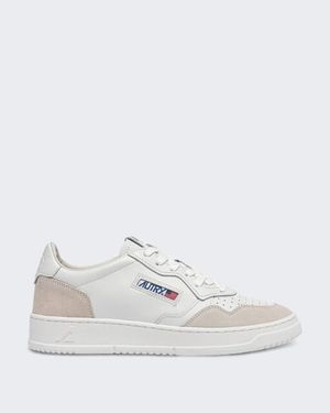 Autry Medalist Low Sneakers Leer Suède Total - Wit