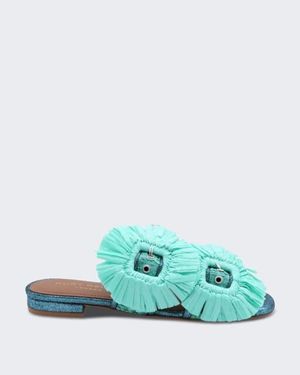 Kurt Geiger Raffia Buckle - Groen