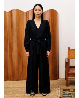 FRNCH Cardamom Jumpsuit Strikceintuur En Pofmouw - Bruin