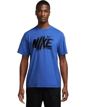 Nike Hyverse Dri-Fit T-Shirt Voor - Blauw
