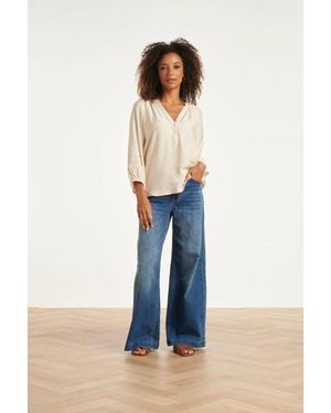 Smashed Lemon High-Waisted Wide Leg Jeans - Blauw