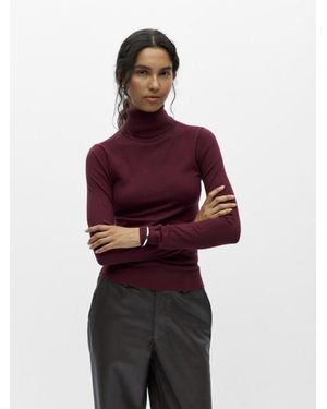 Object Objthess L/S Rollneck Knit Pullover - Rood