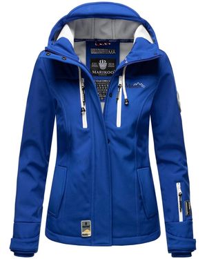 Marikoo Softshelljas – Kleine Zicke, Warm Met Capuchon & Fleecevoering - Blauw