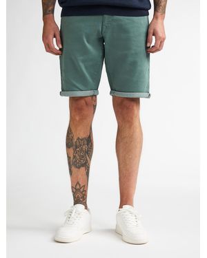 Petrol Industries Jackson Gekleurde Denim Short Coconut - Groen