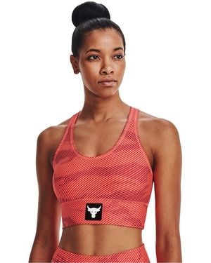 Under Armour Project Rock-Sportbeha Voor /Wit) - Rood
