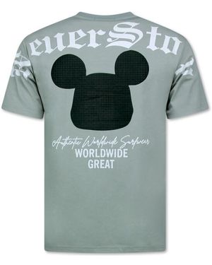 True Rise Oversized T-Shirt T-Shirt Met Print - Groen
