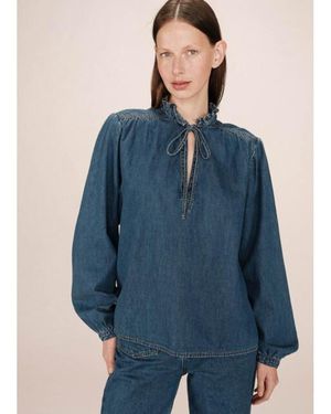 Grace & Mila Salsa Blouse Strik Denim - Blauw