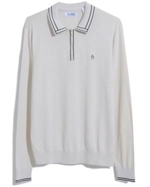 Original Penguin Polo 1/4 Zip Earl Sweater - Grijs