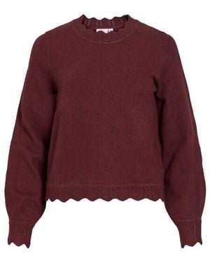 Vila Vinikolina O-Neck/S Knit Top No 14106419 Port Royale - Paars