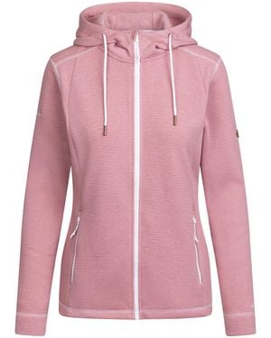 Trespass Ladies Rootless Stripe Marl At200 Fleece Jacket Haze) - Pink